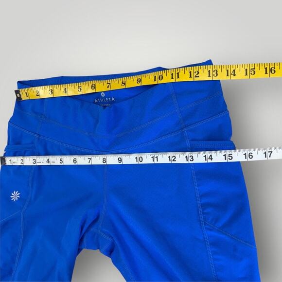 Athleta Activewear Yoga Gym Workout Cropped Capri Leggings Low Rise  Size S Blue - Picture 11 of 14